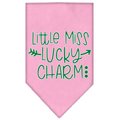 Mirage Pet Products Little Miss Lucky Charm Screen Print BandanaLight Pink Large 66-182 LGLPK